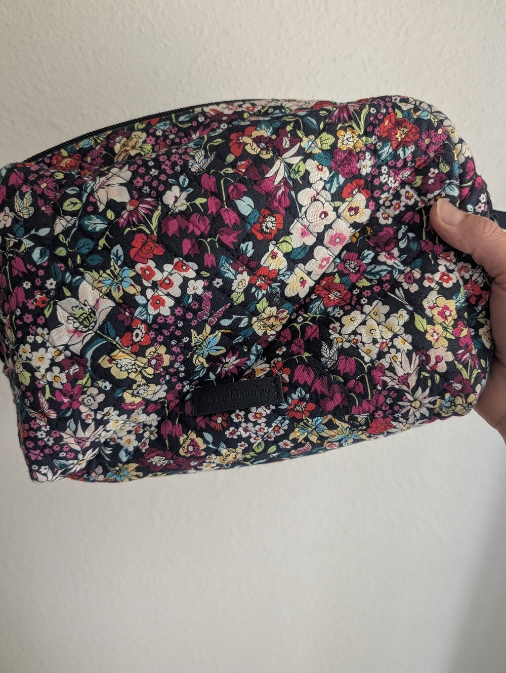 Vera Bradley Signature Cotton Large Cosmetic Organizer Bag Itsy Ditsy Pattern - Picture 2 of 5